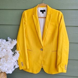 J. Crew Bright Yellow Linen Blend Casual Preppy Blazer Jacket